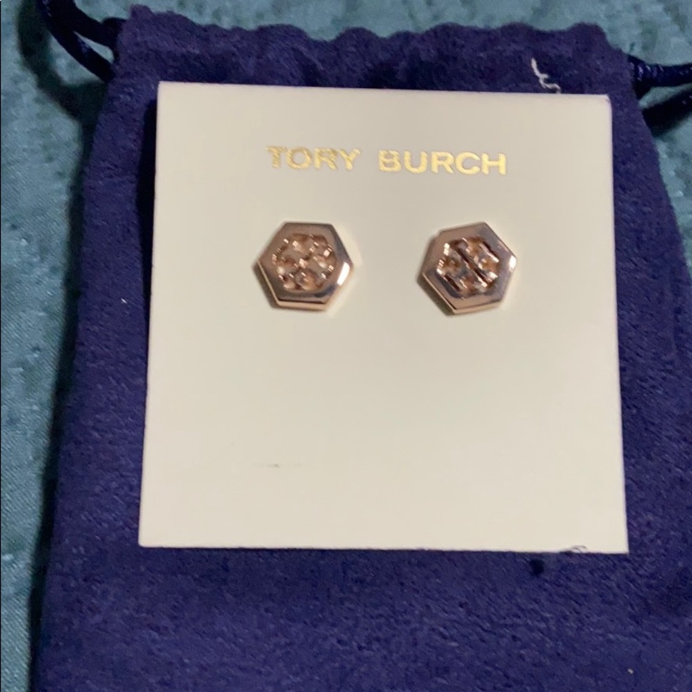Tory Burch Rose gold stud earrings